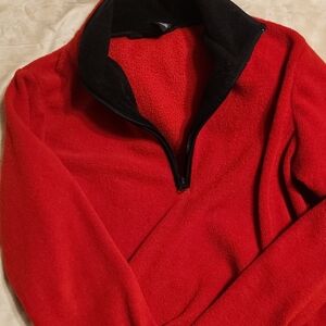 St John Bay Red Fleece with Black Trim